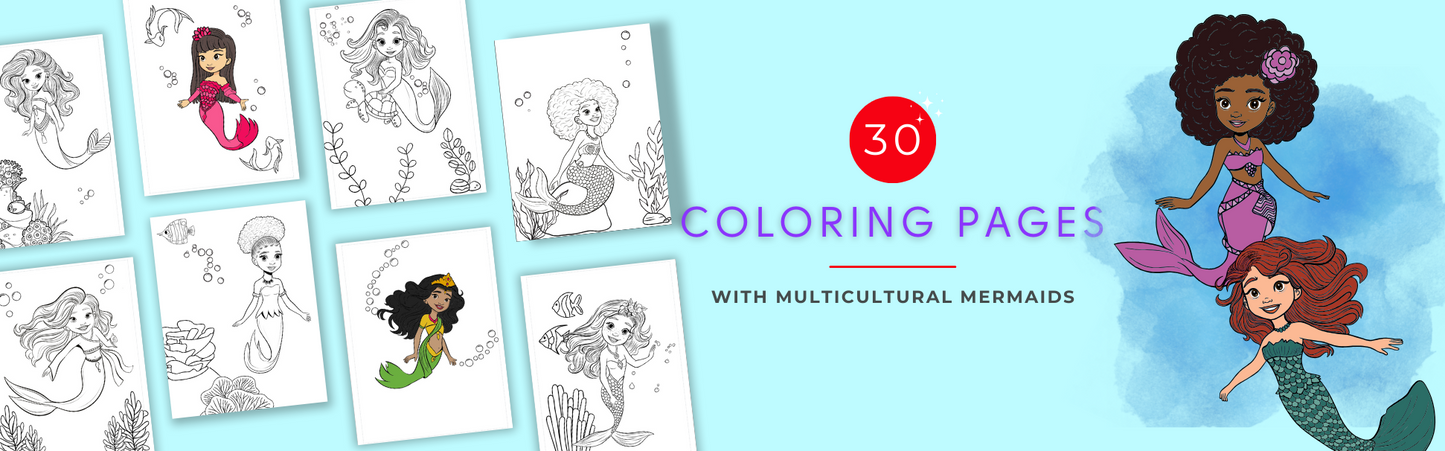 International Mermaid Coloring Book